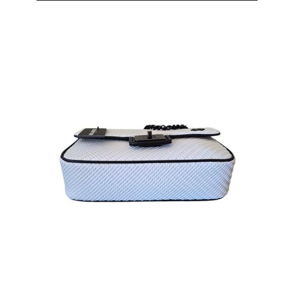 Karl Lagerfeld Purse Paris Agyness Chic Shoulder Bag Purse White Black NWT $650 - Picture 7 of 9